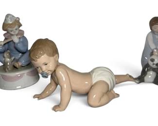 NAO Lladro Crawling Baby Boy, Lladro First Discoveries , Clown Music Box