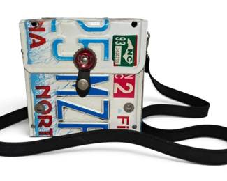 Upcycled License Plate Hand Bag