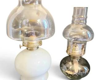 2 Glass Oil Lamps