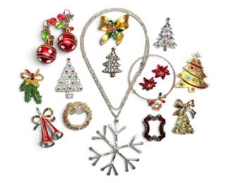 Christmas Brooches, Earrings, More