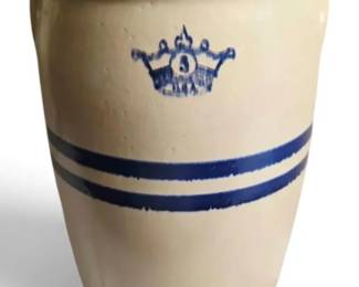 Antique Blue Crown 3Gallon Stoneware Crock