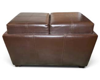 Leather Ottoman W Removable Cushions