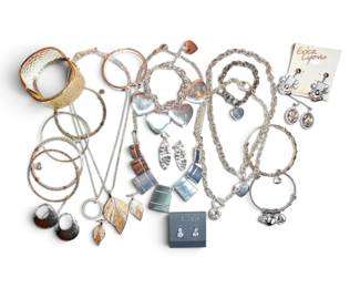 Silver Toned Bracelets, T Bar Necklaces, And More, Including Erica Lyons Avon