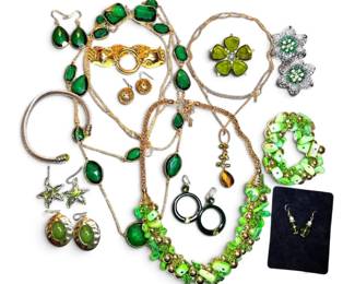 Green Gold Toned Jewelry, Monet More