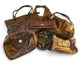 Brown Leather Faux Leather Handbags