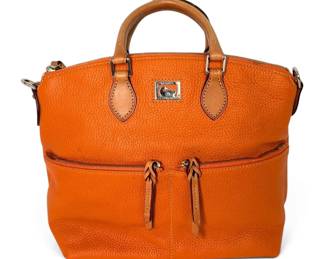 Dooney Bourke Dillen Orange Leather Double Pocket Bag w COA