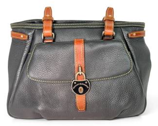 Dooney Bourke Samba Black Leather Satchel Bag w COA