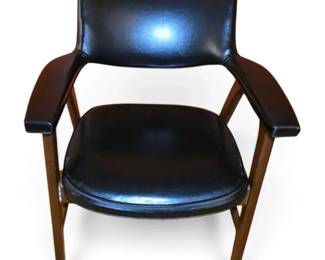 MCM Faux Black Leather Chair