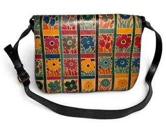 Patrica Nash Floral Squares Leather Handbag