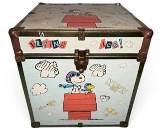 Vintage Peanuts Snoopy Woodstock Wood Storage Box