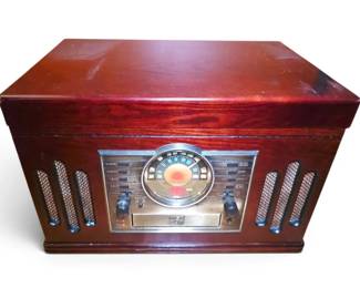Crosley AM FM Radio, CD Cassette Player With Turntable