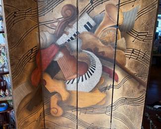 5x6ft FOLDING WOOD SCREEN after EMANUEL MATTINI-MUSIC-MID CENTURY MODERN vtg