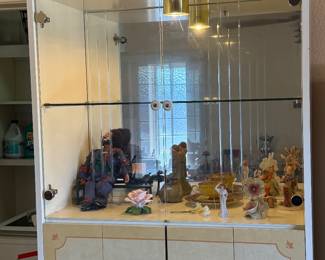 white-framed glass-front curio cabinet Made in Italy 