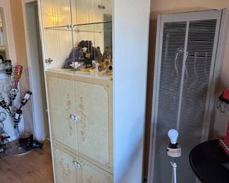 white-framed glass-front curio cabinet Made in Italy 