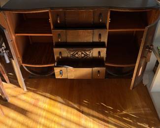 vintage mid-century Art Deco walnut sideboard by Beautility