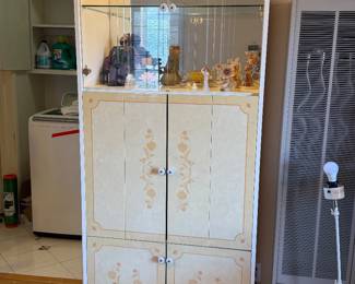 white-framed glass-front curio cabinet Made in Italy 