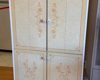 white-framed glass-front curio cabinet Made in Italy 
