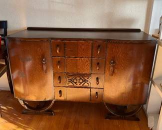 vintage mid-century Art Deco walnut sideboard by Beautility