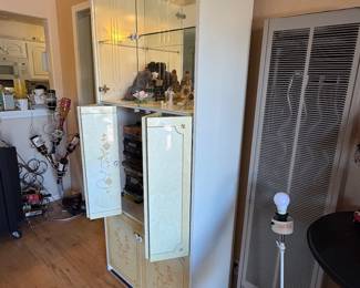 white-framed glass-front curio cabinet Made in Italy 
