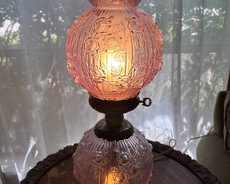 Fenton glass lamp
