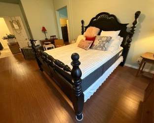 Black Wood California King 4-Poster Bed Frame
