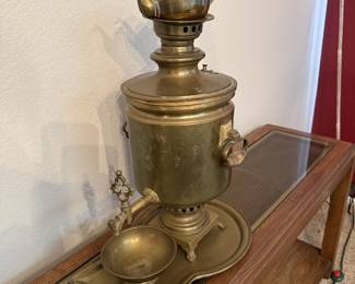 Antique Russian brass samovar set