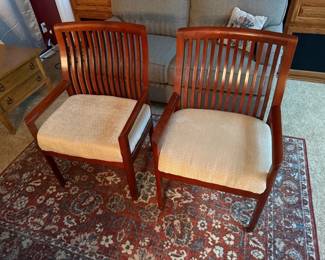 Pair of Kimball International Solid Wood Accent Guest Chairs