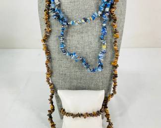 Tigers Eye Necklace with Bracelet & Lapis Lazuli Necklace