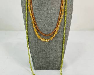 Citrine, Spessartite, Garnet & Peridot Necklaces