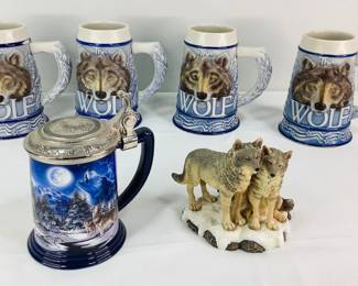 Tom O'Brian's "American Animal" Steins, Hamilton Collection Wolf Figurine & More