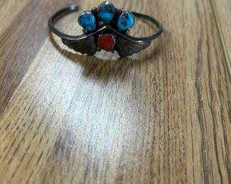 Sterling turquoise bracelet cuff