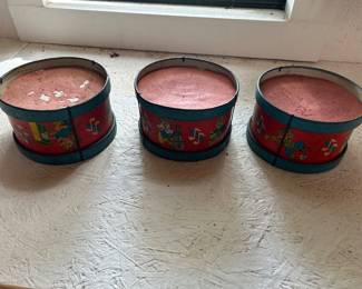 Vintage child tin drums 