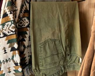 Green denim