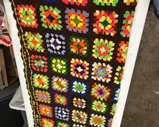 Granny square crochet blanket (folded in half)