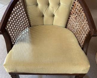 Green cane back chair (1)