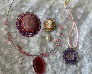 Beaded and brooch jewelry