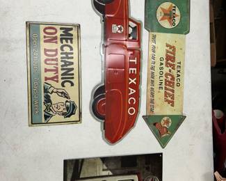 Texaco tin signs