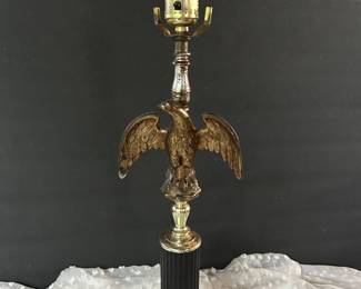 Federal-style brass eagle  table lamp