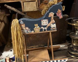 Blue rocking horse