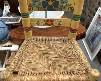 Small wicker painted chair