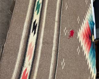 Native American rug large ( patches holes)