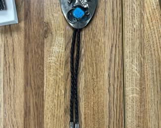 Sterling turquoise bolo tie