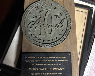 Ford award plaque