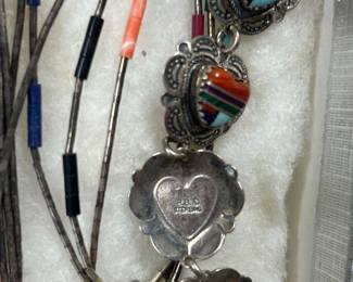 Sterling silver necklace and earrings 