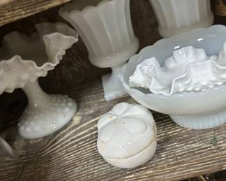 Fenton milk glass ruffle edge 