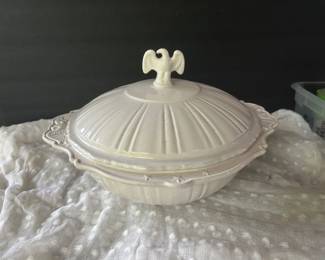 white ceramic  American Eagle and Stars soup tureen