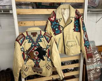 His and her leather jackets 