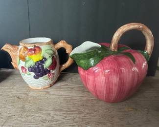 Mixed fruit, pitcher, and apple pitcher