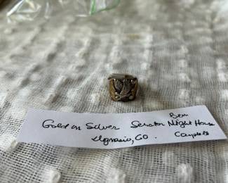 Gold and silver eagle ring
