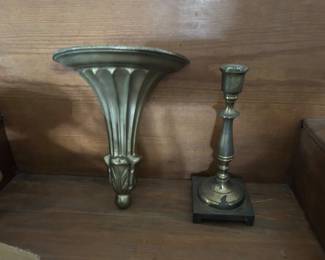 Brass decor and candle stick holders